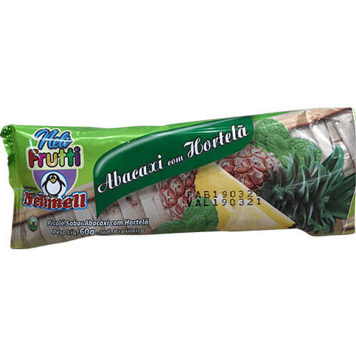 Picolé de Fruta sabor Abacaxi com Hortelã